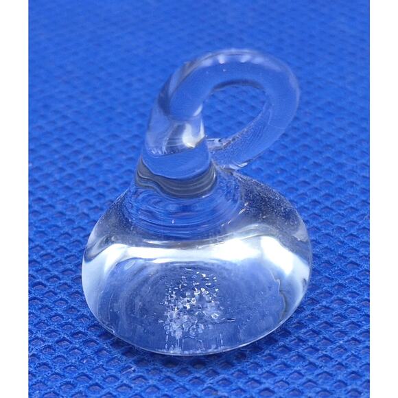 Vintage 1" Blown Glass Clear Chocolate Kiss in Tiny Gift Box - Picture 1 of 7